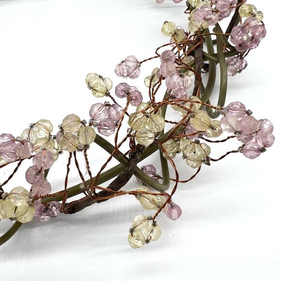 PartyLite Dew Drop Ring 8.5" Lavender Green Beaded Candle Holder Wall Decor - Picture 3 of 5